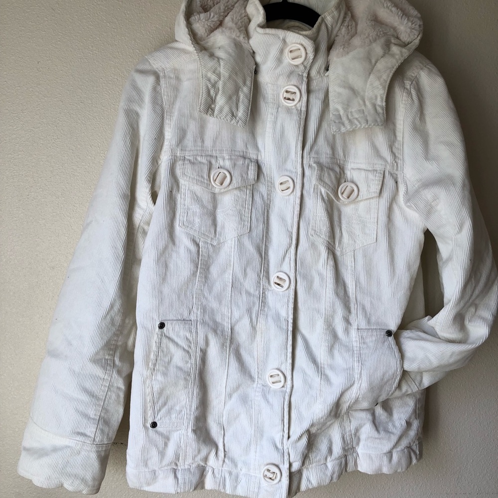 Corduroy Coat with removable hood